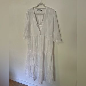 Jenni Kayne White James Cotton/Linen Dress with Slip. Size small.